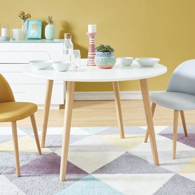 Table à manger ronde blanche Baïta - ORATELLO - Design scandinave - Publicité Table à manger ronde blanche Baïta - ORATELLO - Design scandinave - Publicité