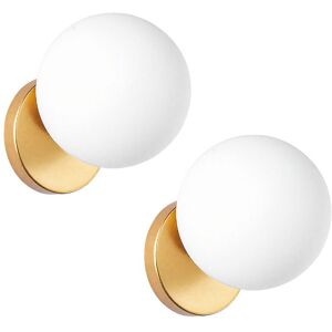 iDEGU 2pcs Applique Murale Interieur Moderne15cm Lampe Murale Industriel Abat-jour en Verre Blanc Laiteux Design Rond E27 Luminaire Jaune - Publicité iDEGU 2pcs Applique Murale Interieur Moderne15cm Lampe Murale Industriel Abat-jour en Verre Blanc Laiteux Design Rond E27 Luminaire Jaune - Publicité