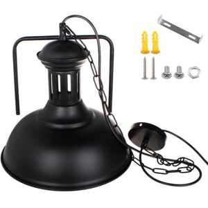 IDEGU U-Do Lustre Lampe suspension métal rétro style industriel hauteur réglable avancée couvercle forme Noir Noir - Publicité IDEGU U-Do Lustre Lampe suspension métal rétro style industriel hauteur réglable avancée couvercle forme Noir Noir - Publicité