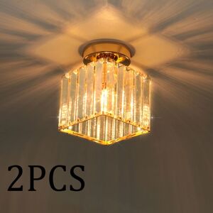 SNOGOLD 2PCS Plafonnier Moderne en Cristal et Métal Doré E27 Luminaire Abat-jour Carré Lustre en Cristal pour Couloir Entrée Blanc - Publicité SNOGOLD 2PCS Plafonnier Moderne en Cristal et Métal Doré E27 Luminaire Abat-jour Carré Lustre en Cristal pour Couloir Entrée Blanc - Publicité