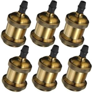 MOGOD E27 Vintage Douille de Lampe 6PCS Douille de Lustre Filetées en Bronze Jaune - Rétro Suspension Lampe Blanc - Publicité MOGOD E27 Vintage Douille de Lampe 6PCS Douille de Lustre Filetées en Bronze Jaune - Rétro Suspension Lampe Blanc - Publicité