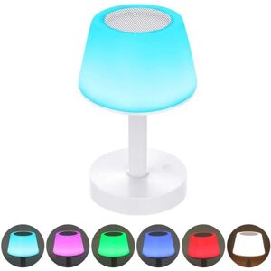 ZGEER Lampe de Chevet - MARSEE - LED - Enceinte Bluetooth - Rechargeable - Tactile avec Couleur Changeante Blanc - Publicité ZGEER Lampe de Chevet - MARSEE - LED - Enceinte Bluetooth - Rechargeable - Tactile avec Couleur Changeante Blanc - Publicité