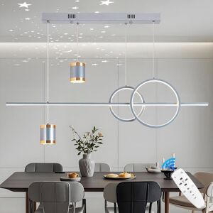 WHFMATPQB Moderne Dimmable Suspension LED 120cm Hauteur Réglable Lustre de Table à Manger Lustre 50W Suspensionsr Lustre Télécommande Gris Gris - Publicité WHFMATPQB Moderne Dimmable Suspension LED 120cm Hauteur Réglable Lustre de Table à Manger Lustre 50W Suspensionsr Lustre Télécommande Gris Gris - Publicité