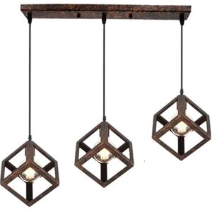 iDEGU Plafonnier Lampe Lustre Suspension en Forme Carre de Industrielle Style Moderne Decoration Couloir Salon Marron - Publicité iDEGU Plafonnier Lampe Lustre Suspension en Forme Carre de Industrielle Style Moderne Decoration Couloir Salon Marron - Publicité