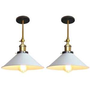 IDEGU Lot de 2 Applique Murale Industrielle Lampe de Plafond de Style Edison Métal pour Escalier Couloir Blanc Blanc - Publicité IDEGU Lot de 2 Applique Murale Industrielle Lampe de Plafond de Style Edison Métal pour Escalier Couloir Blanc Blanc - Publicité