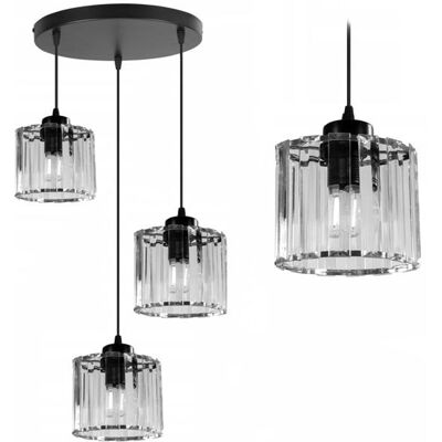 Suspension Toolight Noire - Cristal - Ajustable - Décoration Luminaire - Publicité Suspension Toolight Noire - Cristal - Ajustable - Décoration Luminaire - Publicité