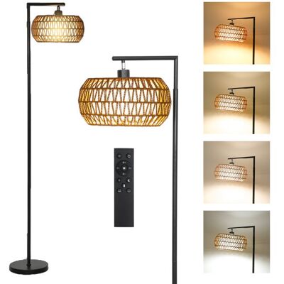 Lampadaire sur pied salon - HOMCOM - dimmable 3 températures de couleur télécommande - acier et tissu TC - 52x33x170cm - noir Noir - Publicité Lampadaire sur pied salon - HOMCOM - dimmable 3 températures de couleur télécommande - acier et tissu TC - 52x33x170cm - noir Noir - Publicité