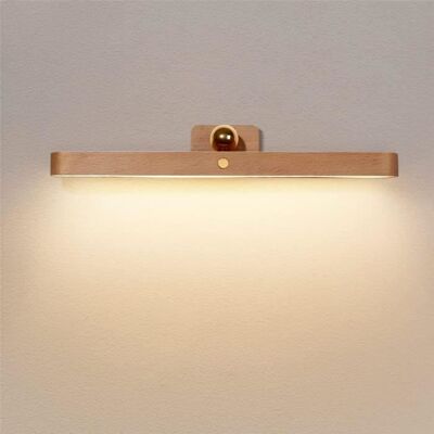 Applique murale LED en bois à intensité variable avec interrupteur tactile et batterie veilleuse rotative à 360 ° - Publicité Applique murale LED en bois à intensité variable avec interrupteur tactile et batterie veilleuse rotative à 360 ° - Publicité