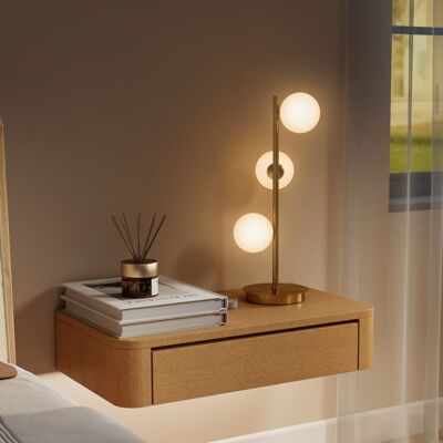 Lampe de chevet - HOMCOM - 3 abat-jours globe base en acier et douilles G9 - style moderne - acier et plastique - 53H - ton laiton Jaune - Publicité Lampe de chevet - HOMCOM - 3 abat-jours globe base en acier et douilles G9 - style moderne - acier et plastique - 53H - ton laiton Jaune - Publicité