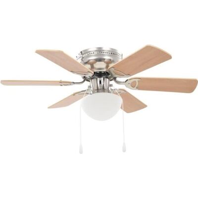 vidaXL Ventilateur de plafond orné avec lumière 82 cm Marron clair - Publicité vidaXL Ventilateur de plafond orné avec lumière 82 cm Marron clair - Publicité