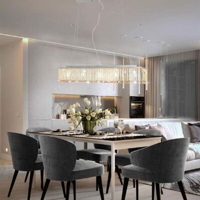 Plafond lumineux en cristal argenté vidaXL - Lampe de plafond - Publicité Plafond lumineux en cristal argenté vidaXL - Lampe de plafond - Publicité