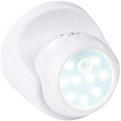 LUMINEA Spot LED sans fil 2 W / 100 lm / 360° avec capteurs de mouvement et dobscurité Blanc - Publicité LUMINEA Spot LED sans fil 2 W / 100 lm / 360° avec capteurs de mouvement et dobscurité Blanc - Publicité