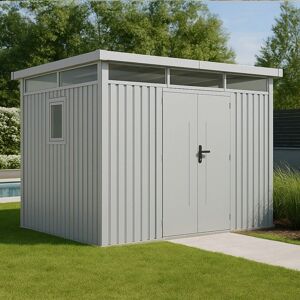 trigano Abri de jardin métal Aluminium Blanc 7.45m² toit plat + kit dancrage Blanc - Publicité trigano Abri de jardin métal Aluminium Blanc 7.45m² toit plat + kit dancrage Blanc - Publicité