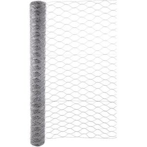 GARMIX Grillage à poules - Marque - Rouleau 25m./50cm./50mm. - Acier galvanisé - Mailles 50mm Gris - Publicité GARMIX Grillage à poules - Marque - Rouleau 25m./50cm./50mm. - Acier galvanisé - Mailles 50mm Gris - Publicité