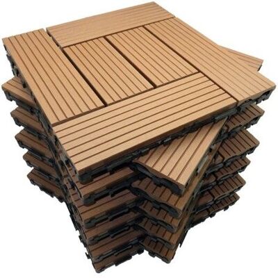 MCCOVER Pack de Dalles de Terrasse en Bois Composite Classique 1m² - Terre Cuite - 30x30cm - Publicité MCCOVER Pack de Dalles de Terrasse en Bois Composite Classique 1m² - Terre Cuite - 30x30cm - Publicité