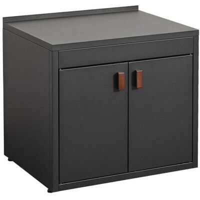 SWEEEK Module de cuisine extérieure acier 2 portes L755cm THIRA Noir - Publicité SWEEEK Module de cuisine extérieure acier 2 portes L755cm THIRA Noir - Publicité