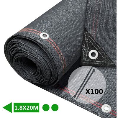Vounot - Écran de confidentialité 1.8×20m, filet HDPE, Charbon - Publicité Vounot - Écran de confidentialité 1.8×20m, filet HDPE, Charbon - Publicité