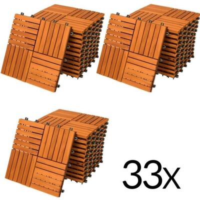Dalles de terrasse en bois dacacia pour 3m² - Fixation par Clips - DEUBA Marron - Publicité Dalles de terrasse en bois dacacia pour 3m² - Fixation par Clips - DEUBA Marron - Publicité