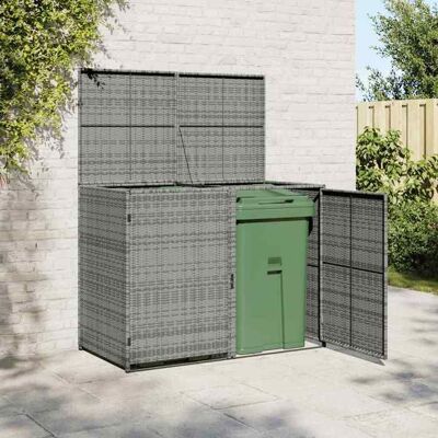 vidaXL Abri de poubelle double Résine tressée Anthracite 148x77x111cm Gris - Publicité vidaXL Abri de poubelle double Résine tressée Anthracite 148x77x111cm Gris - Publicité