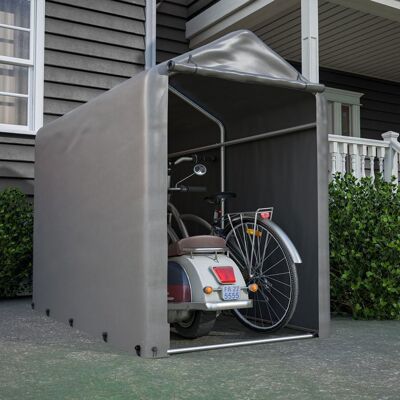 KIMFEAD Abri de jardin/garage à vélos 187 x 100 x 160 cm abri de jardin/tente de garage/tente de rangement gris foncé Gris - Publicité KIMFEAD Abri de jardin/garage à vélos 187 x 100 x 160 cm abri de jardin/tente de garage/tente de rangement gris foncé Gris - Publicité