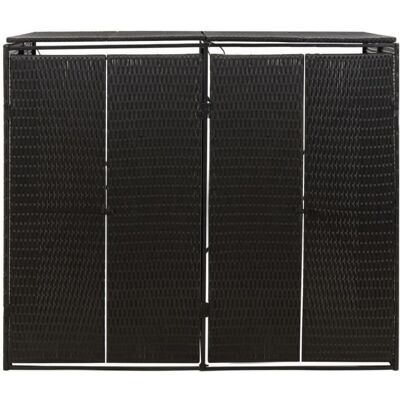 Abri pour poubelle double en résine tressée noire Zerodis 140x80x117 cm Blanc - Publicité Abri pour poubelle double en résine tressée noire Zerodis 140x80x117 cm Blanc - Publicité