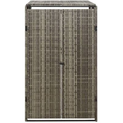 Abri pour poubelle en résine tressée - WIENS - Gris - 70x80x117 cm - Résine tressée - Acier enduit de poudre Gris - Publicité Abri pour poubelle en résine tressée - WIENS - Gris - 70x80x117 cm - Résine tressée - Acier enduit de poudre Gris - Publicité
