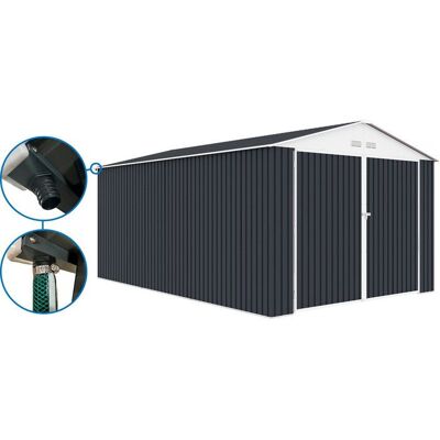 HABITAT ET JARDIN Garage métal Houston - 1856m² avec gouttière - Anthracite Gris - Publicité HABITAT ET JARDIN Garage métal Houston - 1856m² avec gouttière - Anthracite Gris - Publicité