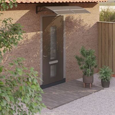 vidaXL Auvent de porte Noir Marron 150x100 cm - Auvent - Publicité vidaXL Auvent de porte Noir Marron 150x100 cm - Auvent - Publicité
