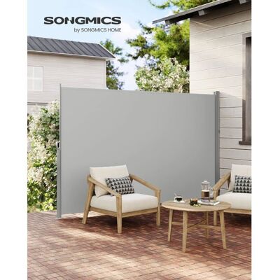 SONGMICS Brise-Vue Store latéral pour Balcon et terrasse Paravent retractable - 200 x 400cm(H x L) Gris Clair Gris - Publicité SONGMICS Brise-Vue Store latéral pour Balcon et terrasse Paravent retractable - 200 x 400cm(H x L) Gris Clair Gris - Publicité