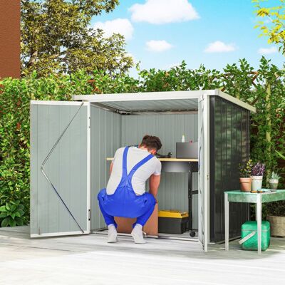Generic Abri de Jardin en Acier Noir - Cabane de Jardin pour ranger Outils Vélos Outils de jardin Double porte 147x86x134 cm Noir - Publicité Generic Abri de Jardin en Acier Noir - Cabane de Jardin pour ranger Outils Vélos Outils de jardin Double porte 147x86x134 cm Noir - Publicité