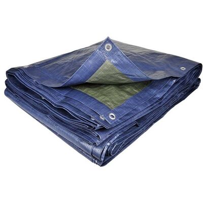 Bâche à bûches 70g/m2 TERRE JARDIN 800 x 200 cm bleue avec œillets métalliques Bleu - Publicité Bâche à bûches 70g/m2 TERRE JARDIN 800 x 200 cm bleue avec œillets métalliques Bleu - Publicité