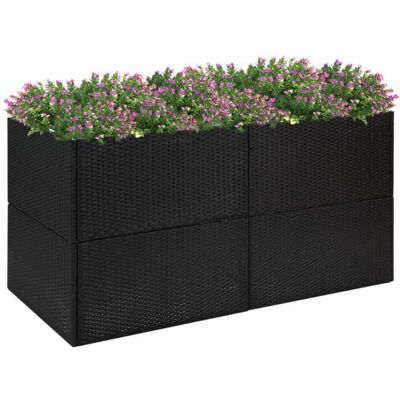 vidaXL Jardinière Noir 157x80x80 cm Résine tressée Noir - Publicité vidaXL Jardinière Noir 157x80x80 cm Résine tressée Noir - Publicité