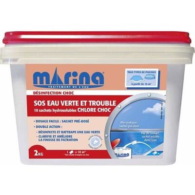Marina - SOS eau verte et trouble - Sachet 200 g - Piscine - Publicité Marina - SOS eau verte et trouble - Sachet 200 g - Piscine - Publicité
