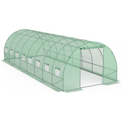 TERRE JARDIN Serre tunnel de jardin 24M² avec bâche renforcée Vert - Publicité TERRE JARDIN Serre tunnel de jardin 24M² avec bâche renforcée Vert - Publicité