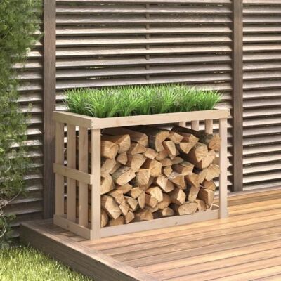 Étagère à bois extérieur vidaXL - 108x52x74 cm en pin massif - Publicité Étagère à bois extérieur vidaXL - 108x52x74 cm en pin massif - Publicité
