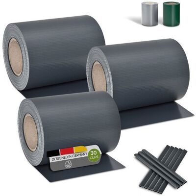 Juskys Brise-vue PVC anthracite lot de 3 bandes occultantes pour grillage rigide et clôture extérieure Gris - Publicité Juskys Brise-vue PVC anthracite lot de 3 bandes occultantes pour grillage rigide et clôture extérieure Gris - Publicité