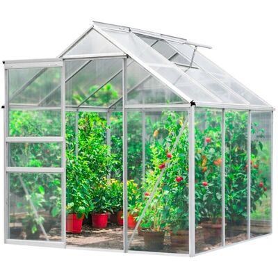 Serre de jardin aluminium et polycarbonate 36 m² TERRE JARDIN - structure aluminium inoxydable - parois 6 mm anti-UV Blanc - Publicité Serre de jardin aluminium et polycarbonate 36 m² TERRE JARDIN - structure aluminium inoxydable - parois 6 mm anti-UV Blanc - Publicité