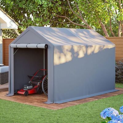 LINHOO Abri de Jardin Multifonction 296x190x200 cm Gris Foncé Garage Vélo et Tente de Rangement pour Outils Gris - Publicité LINHOO Abri de Jardin Multifonction 296x190x200 cm Gris Foncé Garage Vélo et Tente de Rangement pour Outils Gris - Publicité