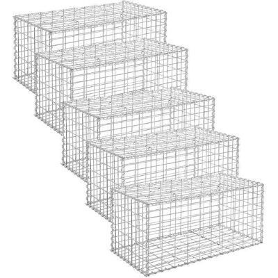Lot de 5 Gabions 100 x 50 x 50 cm métalliques Déco jardin Clôture Décorative Jardinière Parterre SONGMICS Gris - Publicité Lot de 5 Gabions 100 x 50 x 50 cm métalliques Déco jardin Clôture Décorative Jardinière Parterre SONGMICS Gris - Publicité