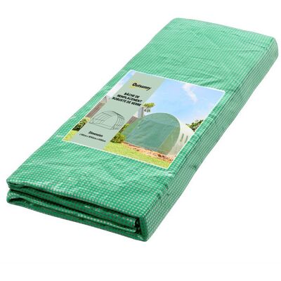 Bâche de rechange serre tunnel - Outsunny - 12 m² - en polyéthylène anti-UV imperméable - porte enroulable zippée 8 fenêtres - vert Vert - Publicité Bâche de rechange serre tunnel - Outsunny - 12 m² - en polyéthylène anti-UV imperméable - porte enroulable zippée 8 fenêtres - vert Vert - Publicité