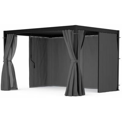 Blumfeldt LuminaHaven Pergola 3x4m avec rideaux et moustiquaires Pavillon Protection UV Cadre aluminium Résistant à la rouille Gris Gris - Publicité Blumfeldt LuminaHaven Pergola 3x4m avec rideaux et moustiquaires Pavillon Protection UV Cadre aluminium Résistant à la rouille Gris Gris - Publicité