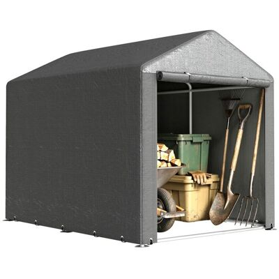 Outsunny Abri de jardin tente de stockage portable abri de vélo garage pour extérieur avec cadre en acier galvanisé et grande porte Gris - Publicité Outsunny Abri de jardin tente de stockage portable abri de vélo garage pour extérieur avec cadre en acier galvanisé et grande porte Gris - Publicité