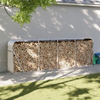 vidaXL Porte-bûches Support à Bois de Chauffage avec Rangement Étagère à Bois de Chauffage Extérieur Argenté 300x45x100 364596 Beige - Publicité vidaXL Porte-bûches Support à Bois de Chauffage avec Rangement Étagère à Bois de Chauffage Extérieur Argenté 300x45x100 364596 Beige - Publicité