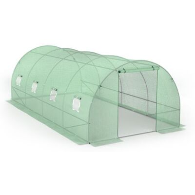TERRE JARDIN Serre tunnel de jardin 18M² avec bâche renforcée Vert - Publicité TERRE JARDIN Serre tunnel de jardin 18M² avec bâche renforcée Vert - Publicité