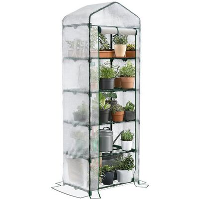 VOUNOT Serre de Jardin 69x49x193 cm Blanc - Serre de Jardin - Publicité VOUNOT Serre de Jardin 69x49x193 cm Blanc - Serre de Jardin - Publicité