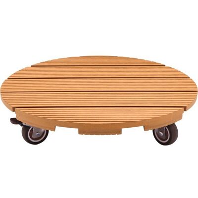 Support de pot à roulettes - NATURE - WPC - H86 x Ø38 cm - 4 roulettes - Bois Beige - Publicité Support de pot à roulettes - NATURE - WPC - H86 x Ø38 cm - 4 roulettes - Bois Beige - Publicité