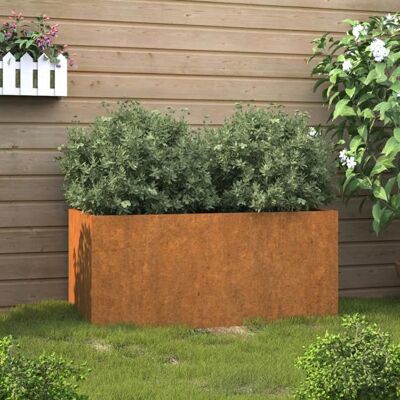 Litière de jardin en acier corten - Pot de plante 62x30x29 cm - Publicité Litière de jardin en acier corten - Pot de plante 62x30x29 cm - Publicité
