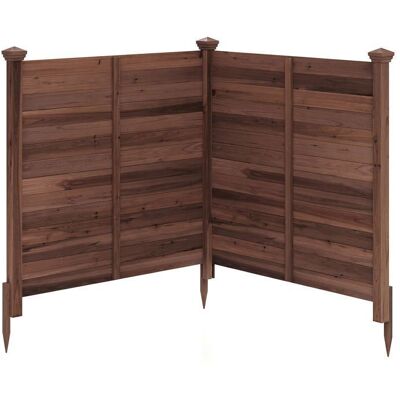 2 Panneaux Clôture de Jardin Modulable 119x119cm COSTWAY-en Bois Sapin à Lattes avec Piquets-Cache PoubelleClimatiseur-Marron Marron - Publicité 2 Panneaux Clôture de Jardin Modulable 119x119cm COSTWAY-en Bois Sapin à Lattes avec Piquets-Cache PoubelleClimatiseur-Marron Marron - Publicité