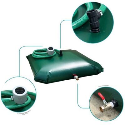Kit Citerne Souple Récupération Eau De Pluie - AQUALUX - 500 Litres - Multi Usages Arrosage Jardinage Bricolage - Publicité Kit Citerne Souple Récupération Eau De Pluie - AQUALUX - 500 Litres - Multi Usages Arrosage Jardinage Bricolage - Publicité