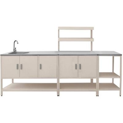 SWEEEK Cuisine extérieure 3 modules en acier inoxydable beige Beige - Publicité SWEEEK Cuisine extérieure 3 modules en acier inoxydable beige Beige - Publicité
